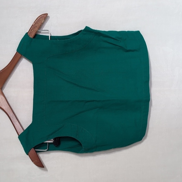 Modo On Spruce Green Linen Blend Sleeveless Crop Top Size Extra Small - Picture 5 of 5